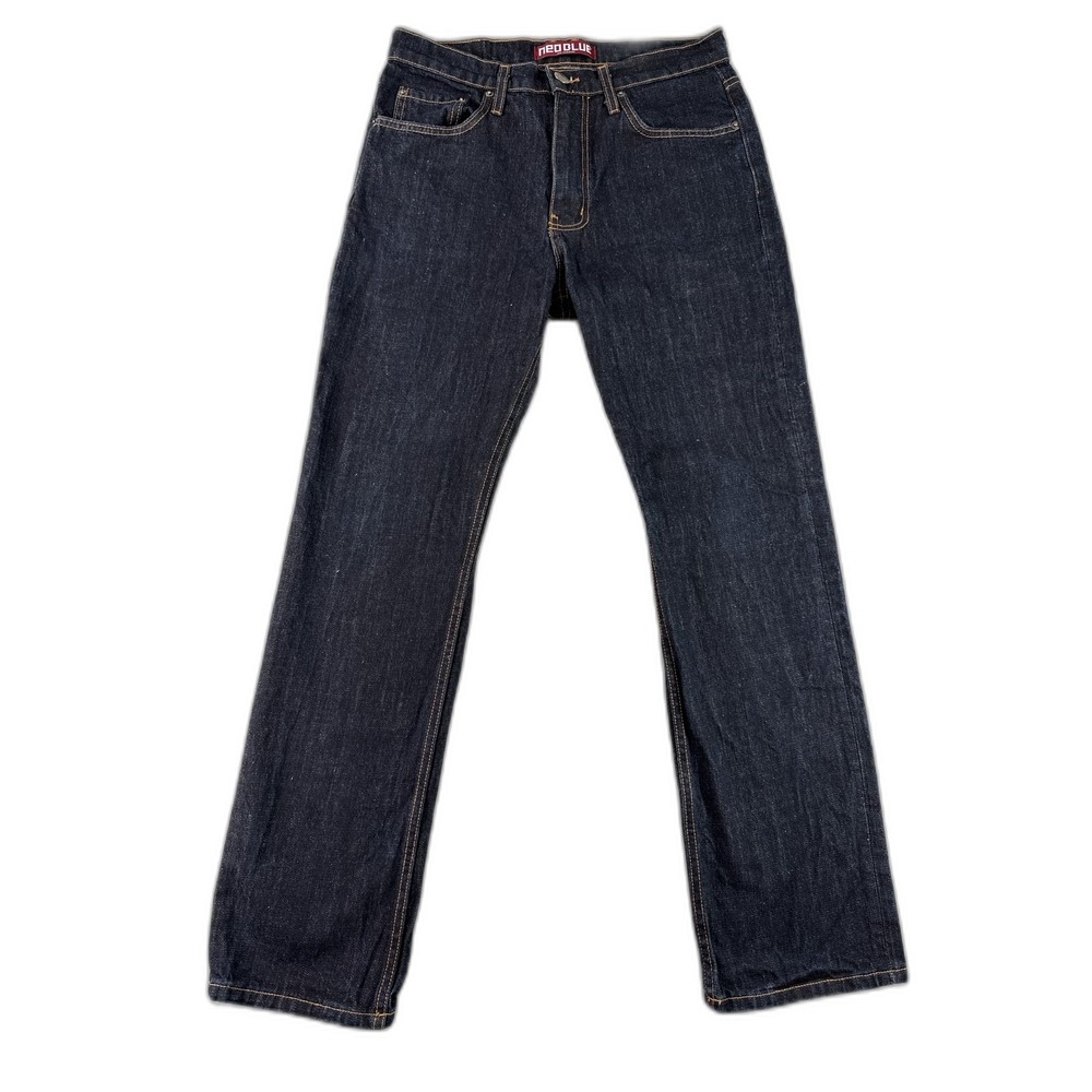 NEO BLUE Dark Wash Jeans Mens 32 Straight Leg Cotton Denim Classic Fit Mid Rise